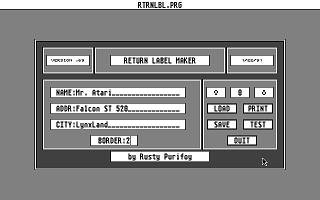 Return Label Maker atari screenshot